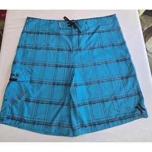 Hurley  Puerto Rico 22" Board Short Blue Plaid Men’s Size 44
